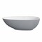 Aqua Eden 67.31 L, 32.31 W, Glossy White/Matte Gray, Solid Surface White Stone VRTOV683321WG - alternate 2